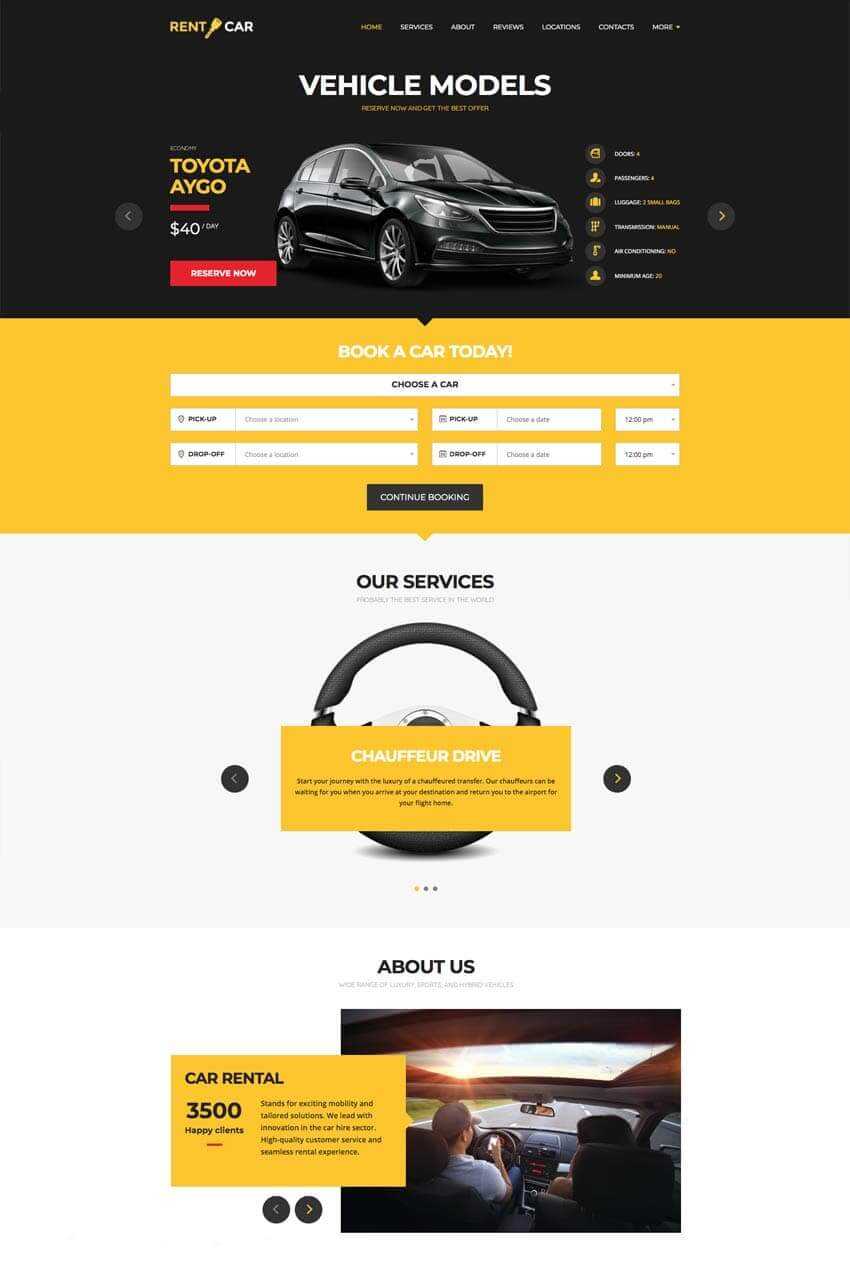 Wheelsberry tema WordPress para sitio web de taxis o alquiler de coches, furgonetas, etc.