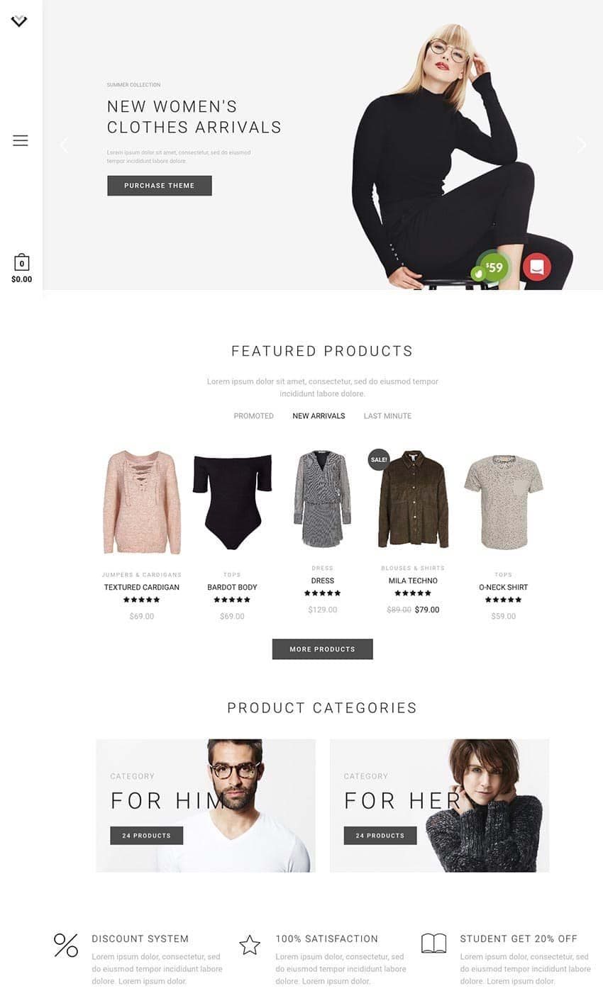 XStore, tema WooCommerce para tienda online de diseño minimalista