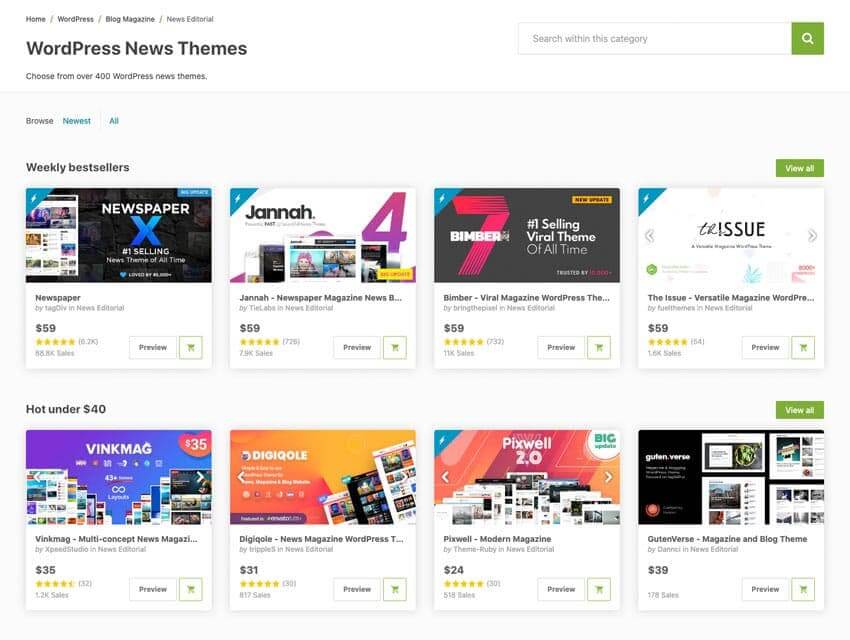 Temas WordPress premium para crear un sitio web de noticias o magazine online